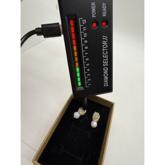 Michael Dawkins Pearl Textured Sterling Silver Earring 925 14K Thailand - Picture 7 of 12